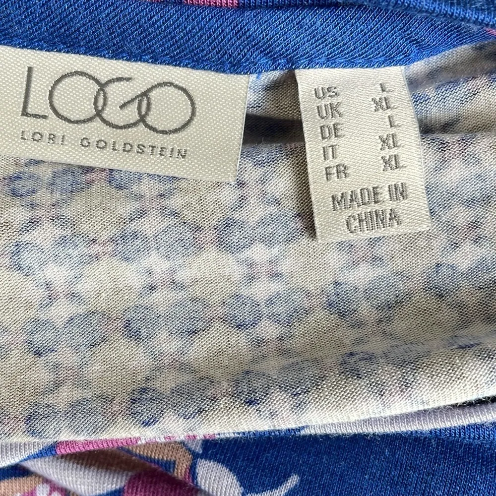 LOGO by Lori Goldstein Floral Asymmetrical Pocket Tunic - Image 5