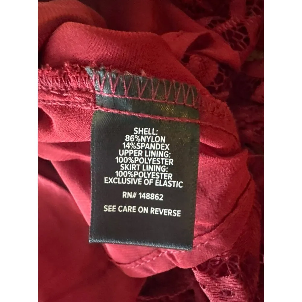 Torrid Babydoll Red Lace Puff Sleeve Top Size 0 / 12 / Large Stretch Peplum NWT - Image 5