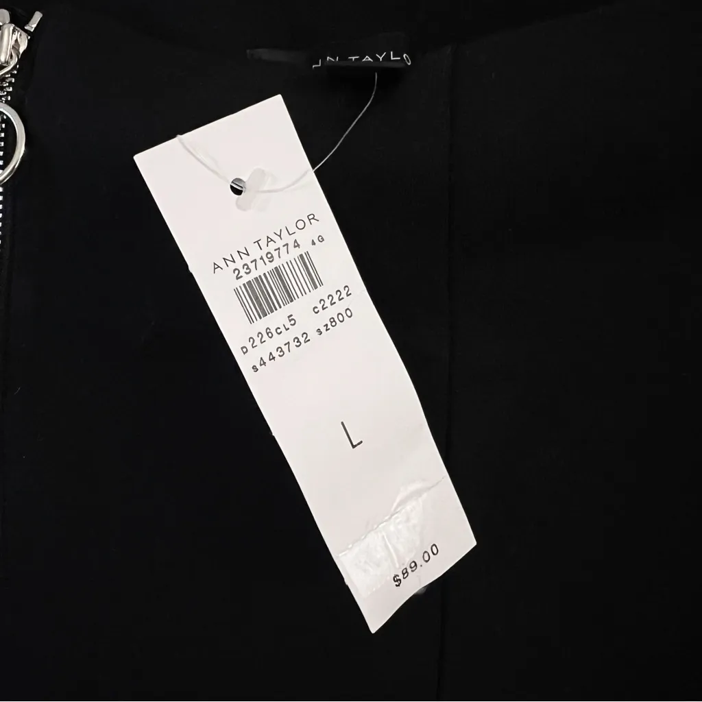 Ann Taylor Black Skinny Dress Pants Size Large NEW Exposed Double Zipper Front - Image 6