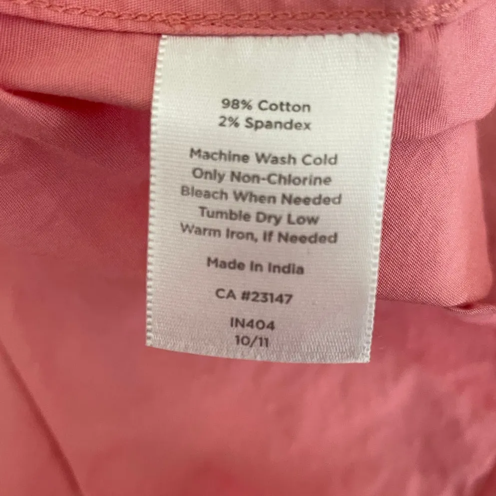 Talbots Women Top‎ 12P Coral Pleated Beachy Coastal Travel Fairy Girly Cotton - Image 8