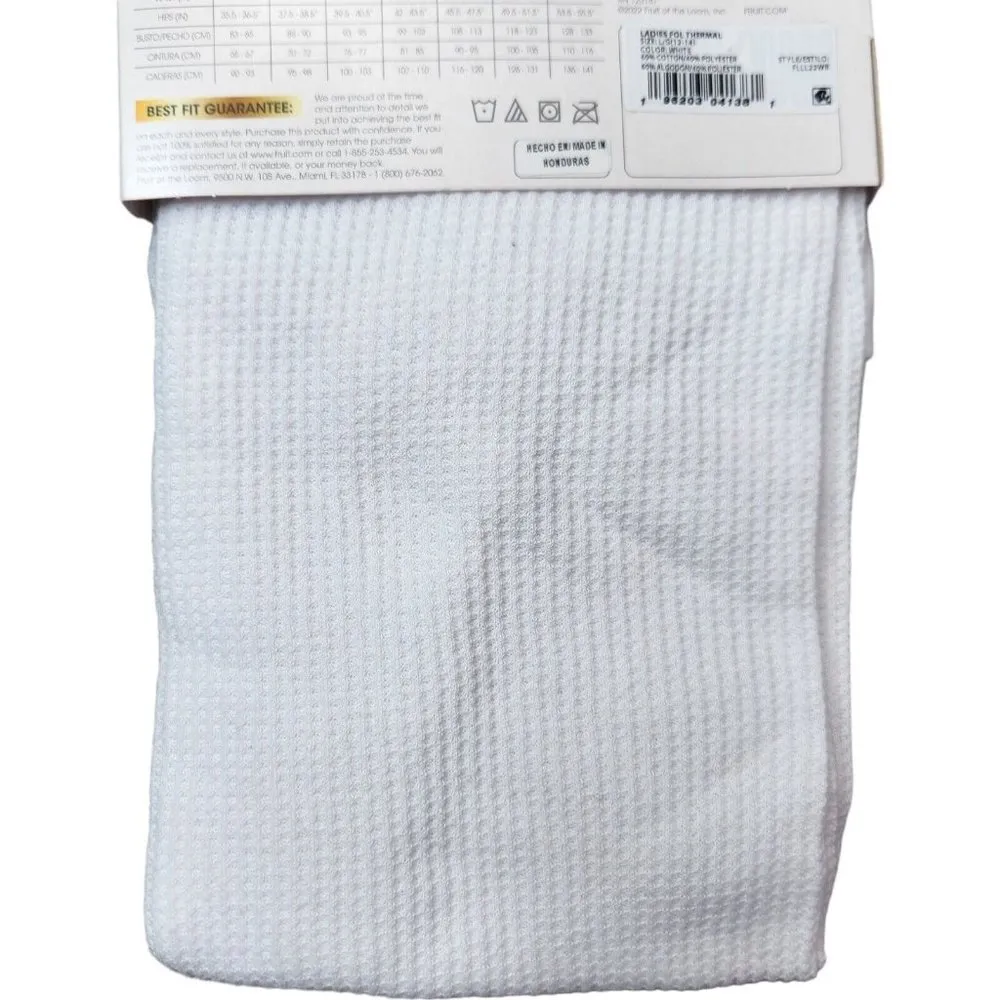 Fruit of the Loom EverSoft Women's Waffle Crew Shirt Size Large 12-14 White NEW - Image 7