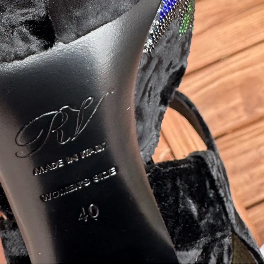 Sandal Cube Crystal, Roger Vivier Size 9.5 Black - Image 9