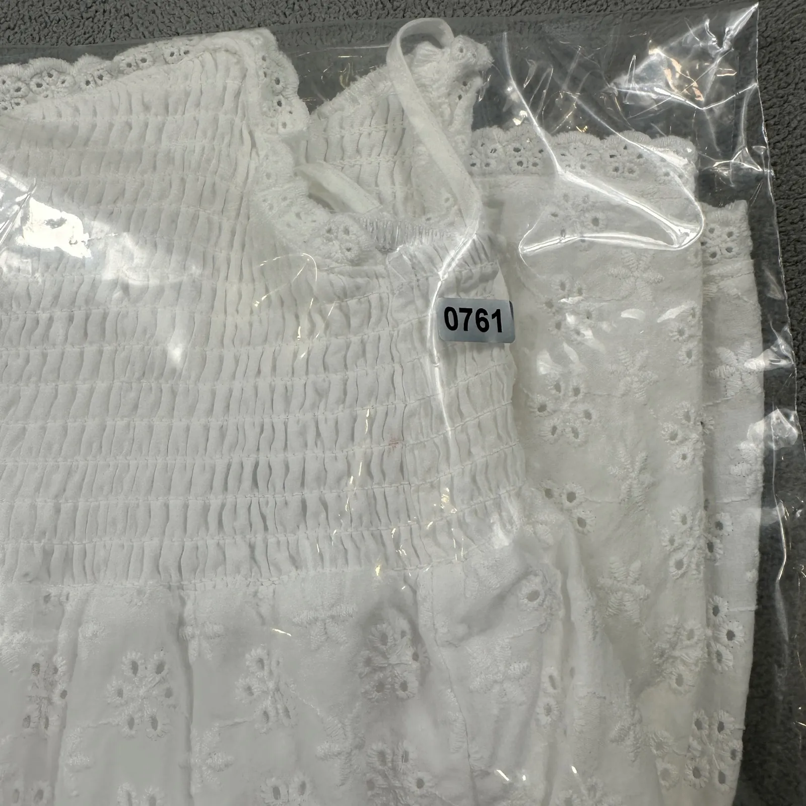 LA Hearts by Pacsun Dress S Women White Eyelet Embroider Tiered Smocked Sundress - Image 9