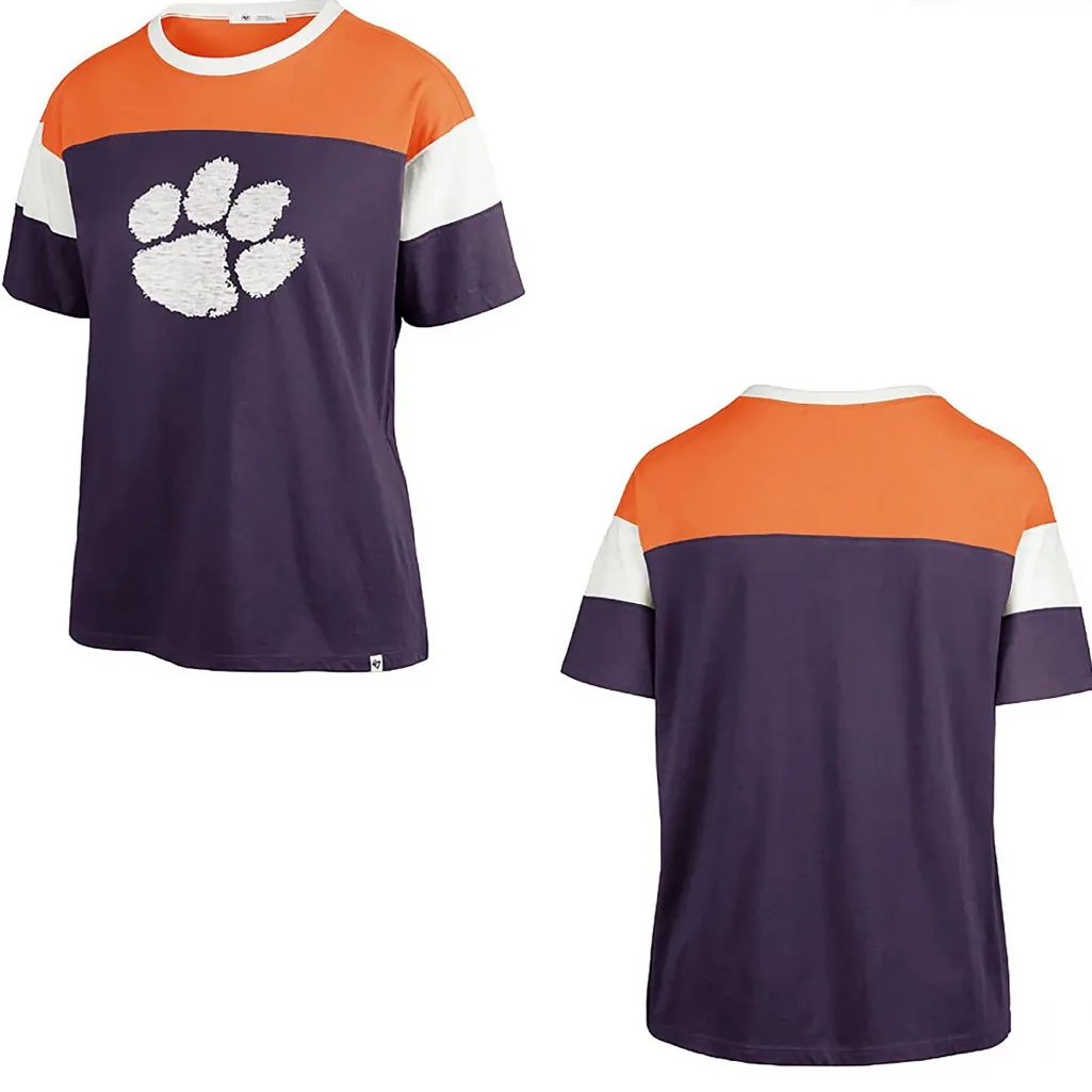 NWOT '47 Women's Clemson University Tigers Premier Time Off Cotton T-Shirt XL - Image 2
