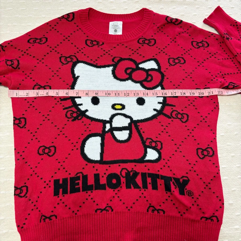 Sanrio Hello Kitty Graphic Red Crew Neck Sweater Size M‎ - Image 5