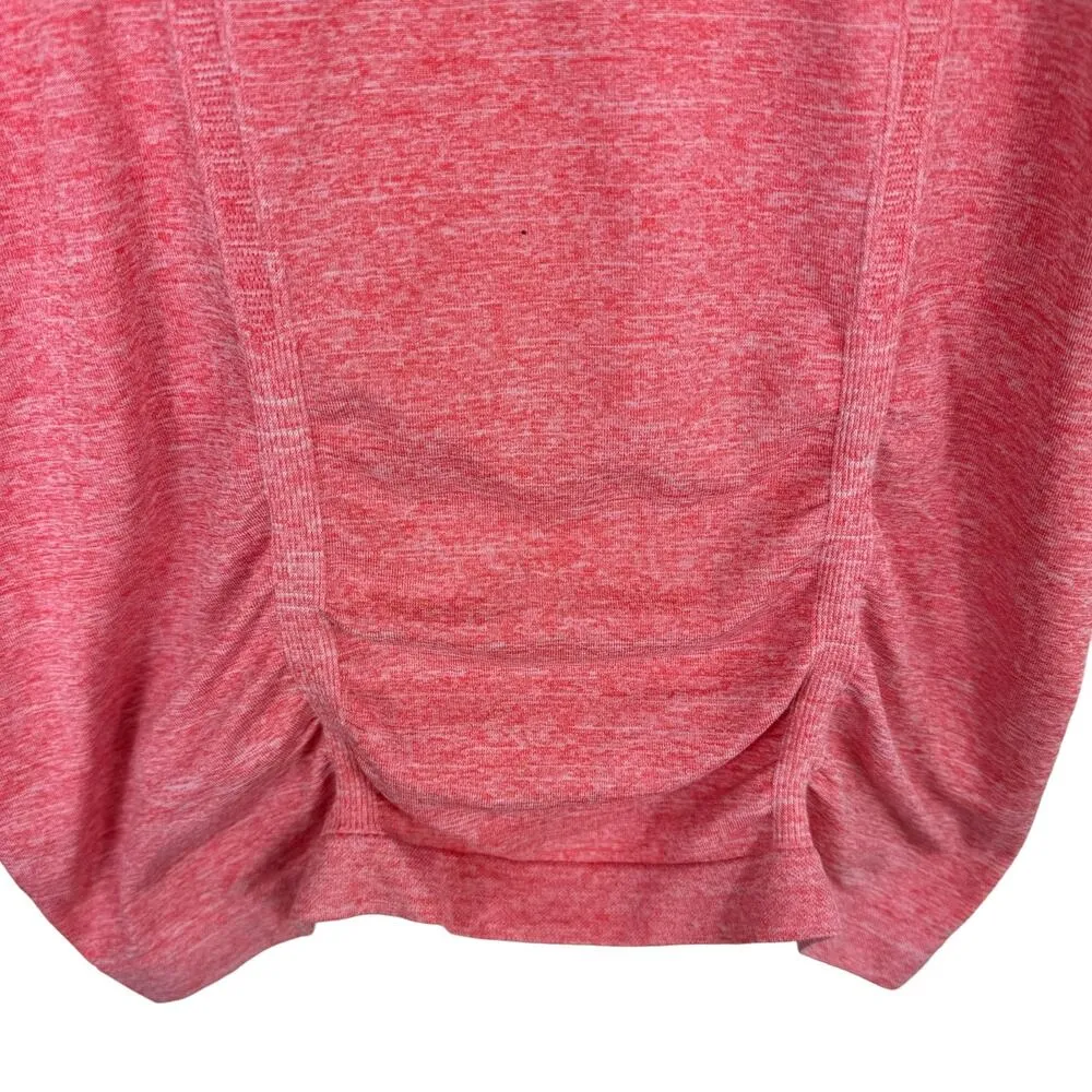 Athleta Pink Coral Salmon Mock Neck Lightweight 1/4 Zip Stretchy Pullover Size S - Image 3