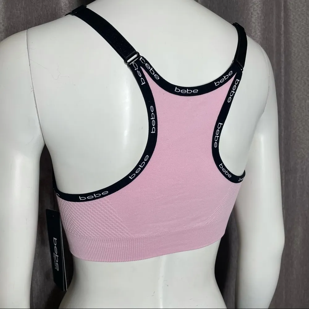 Bebe Sport Pink Racerback Seamless Sports Bra - Image 6