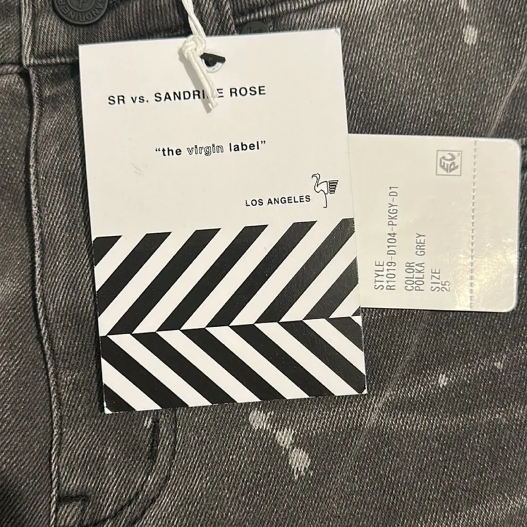 Free People x Sandrine Rose Virgin Label NWT Gray High-Waisted Jeans Size 25 - Image 4