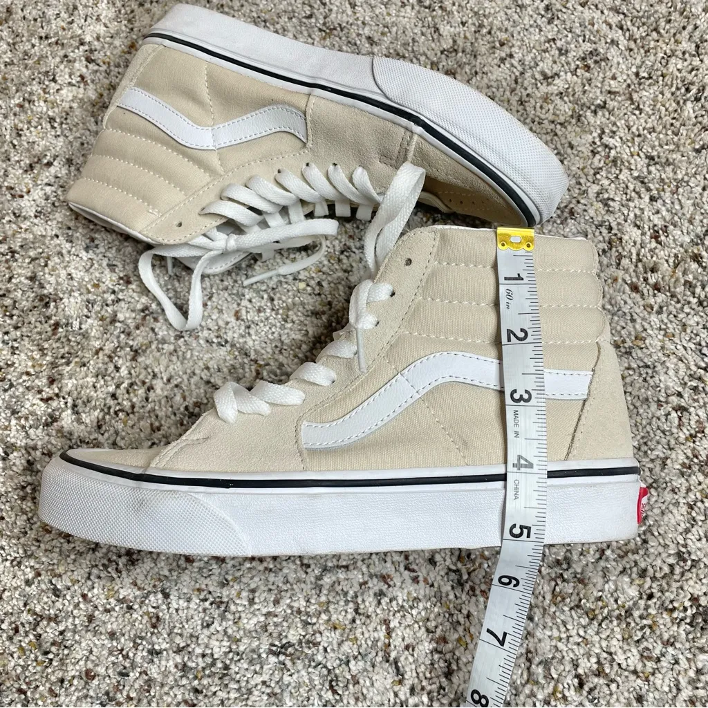 Vans Unisex SK8-HI High Top Tennis Shoes Sneakers Men’s 5.5 Women’s 7 Beige - Image 11