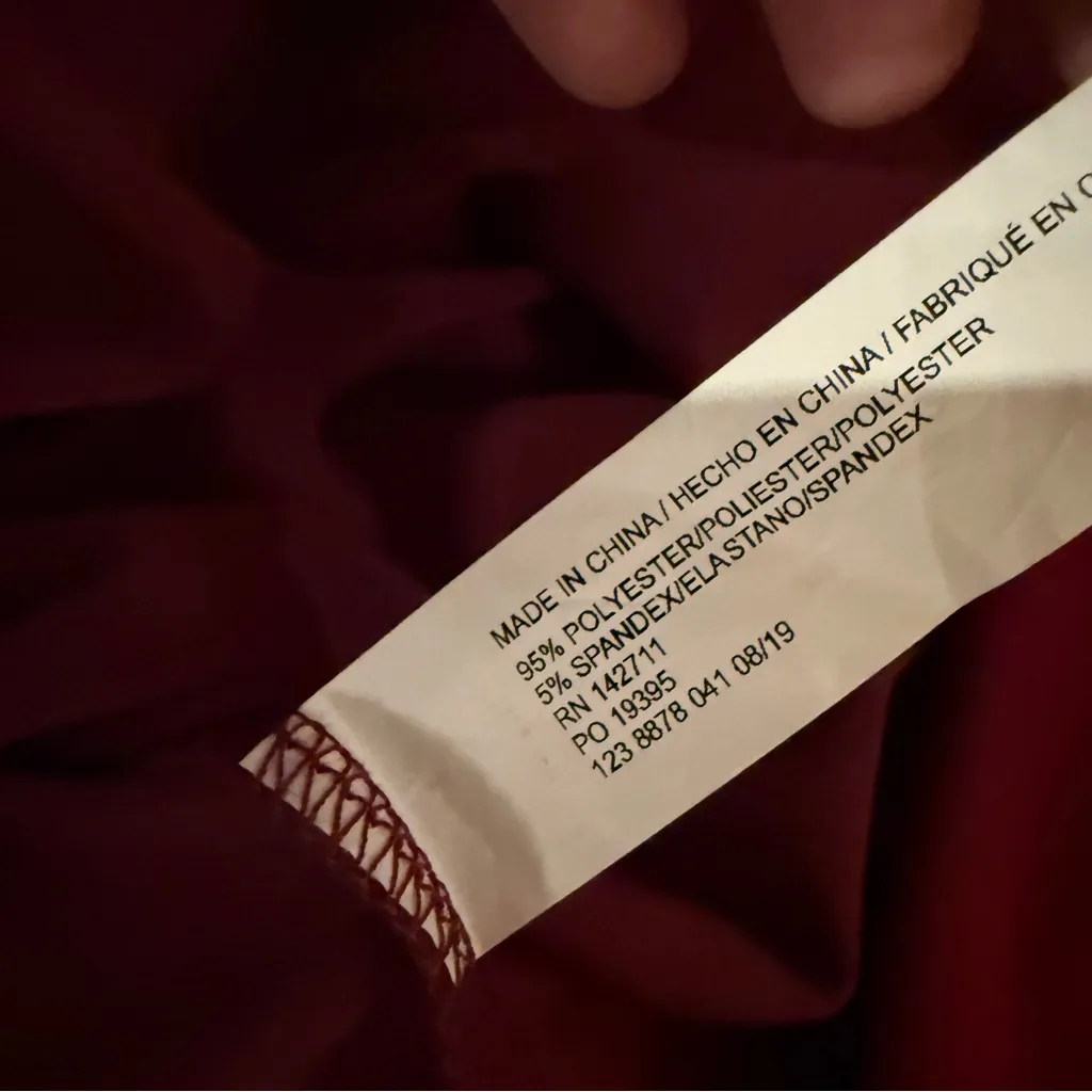 Eloquii Maroon Red Half Tie Sleeve V Neck‎ Slit Midi Dress Sz 28 Plus NEW - Image 9