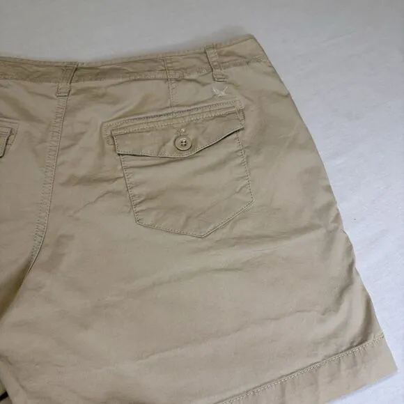 Eddie Bauer Women's Slightly Curve Tan Chino Khaki‎ Beige Shorts, Size 6 - Image 7