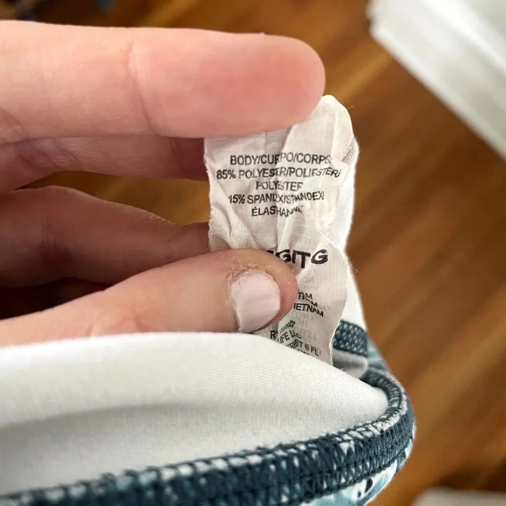 Gaiam 3/4 length leggings turquoise green black athleisure casual pants - Image 4