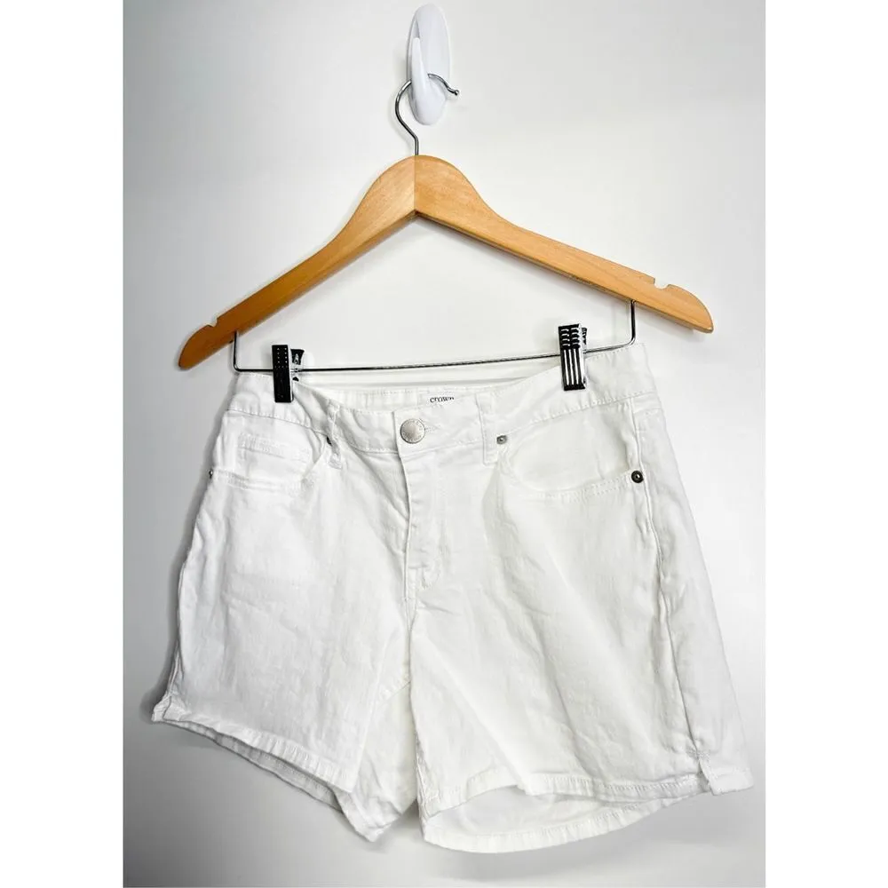 Crown & Ivy Shorts Womens Casual White Denim Size 4 - Image 4