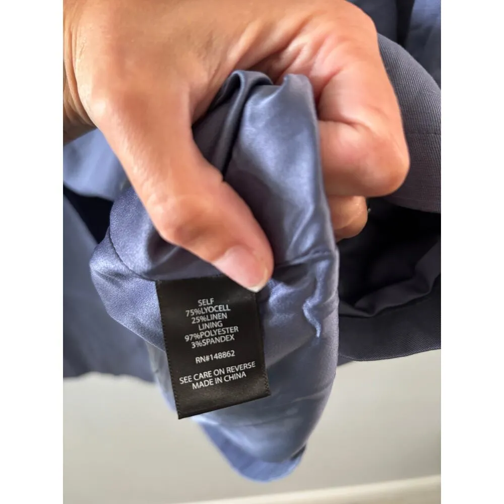 Torrid Womens Linen Blazer Size 4X Blue 3/4 Sleeves Office Preppy Academia - Image 6