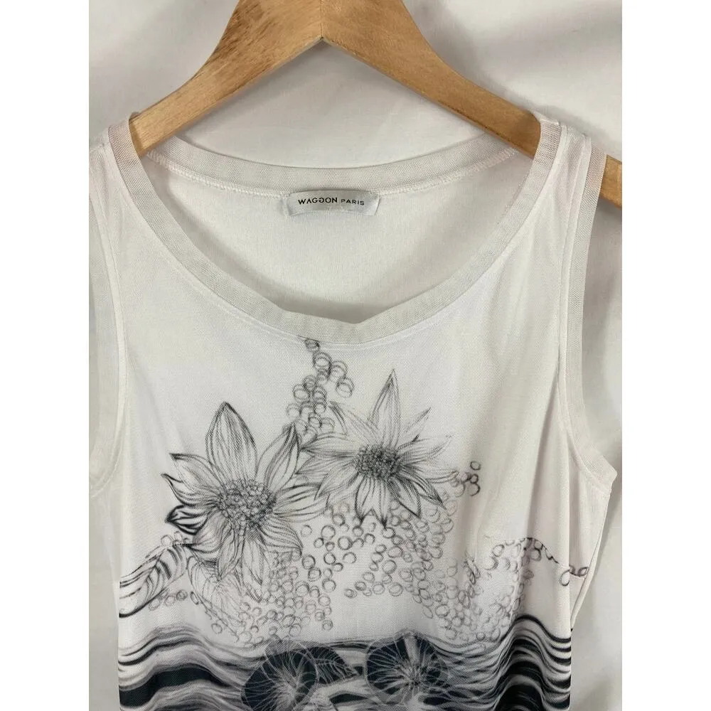 Waggon Paris Floral Mesh Overlay Dress XS - Image 2