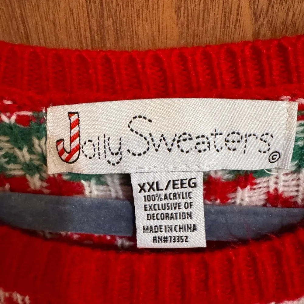 Jolly Sweaters Ugly Xmas Christmas Sweater derpy llama design size xxl Red - Image 3