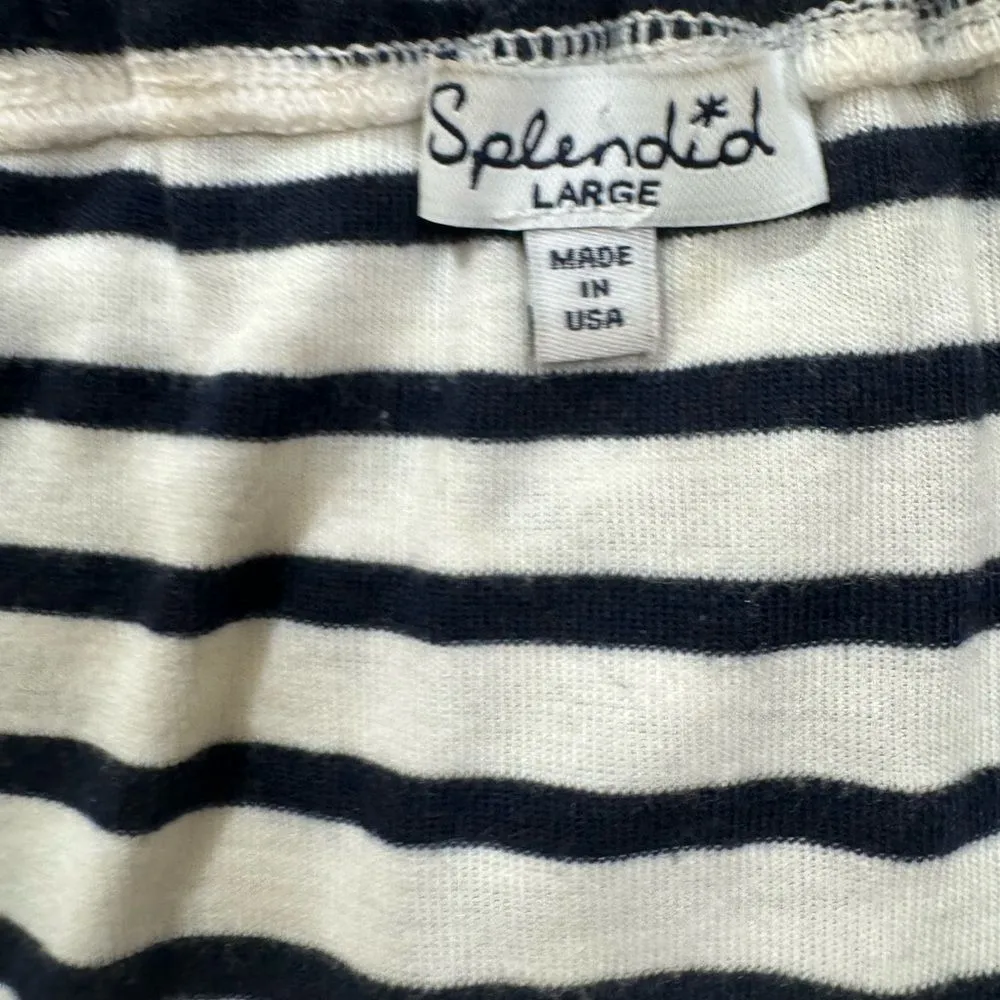 EUC‎ Women’s splendid Silk Cotton Tiered neck top - Size L Made in USA - Image 2