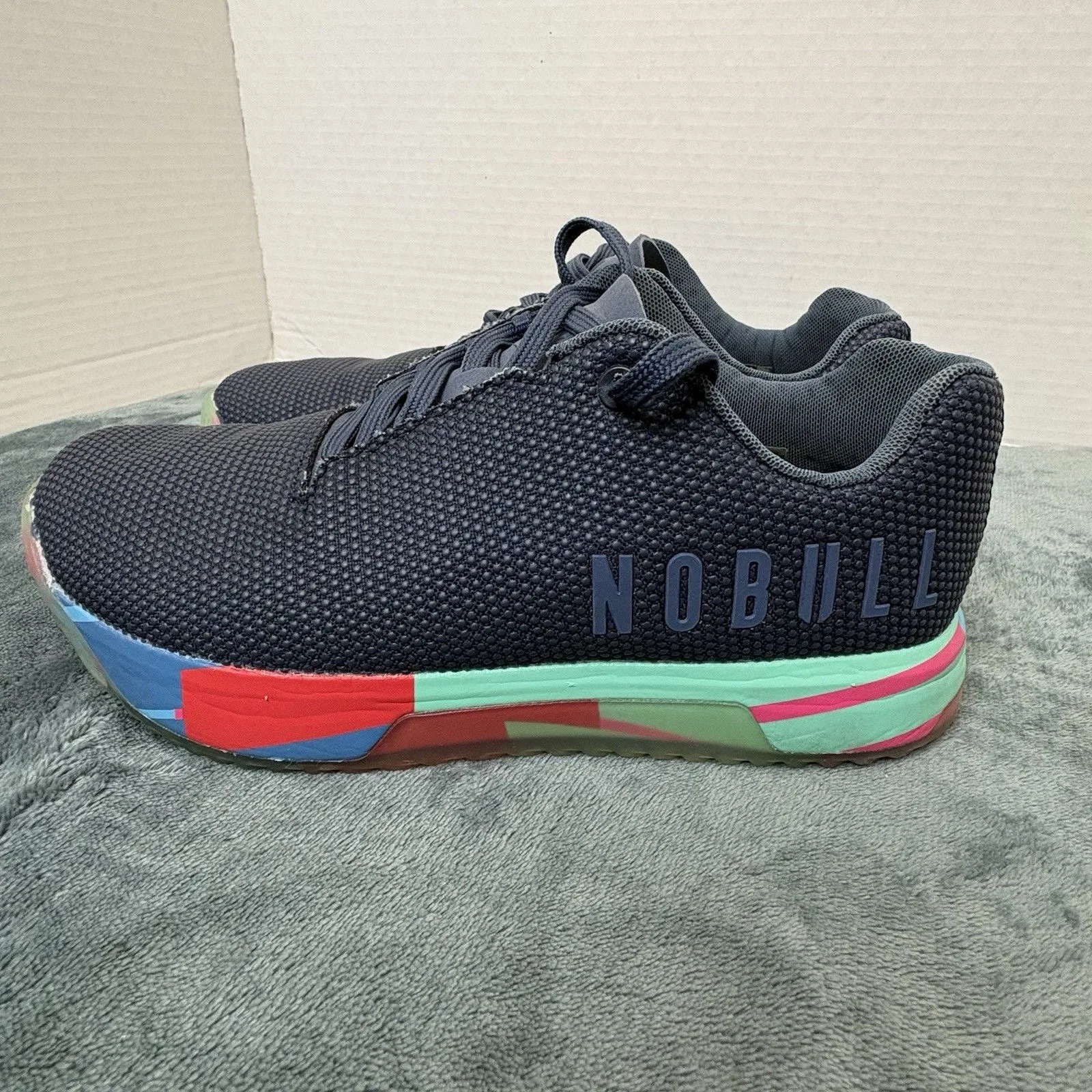 NOBULL SUPER FABRIC TRAINER LOW NAVY ATHLETIC SHOES UNISEX WOMENS 8.5 MENS 7 - Image 4