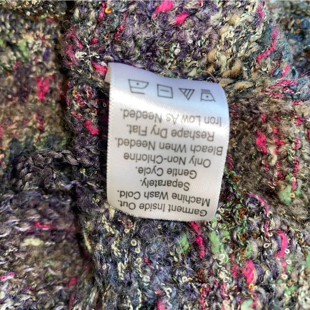 Coldwater Creek Sleeveless Wool Blend Long Crochet Cardigan Sweater M - Image 13