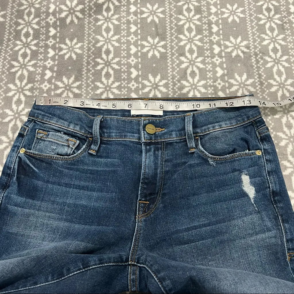 New Frame Le Garçon Mid Rise Slouchy Boyfriend In Azure Size‎ 24 - Image 8