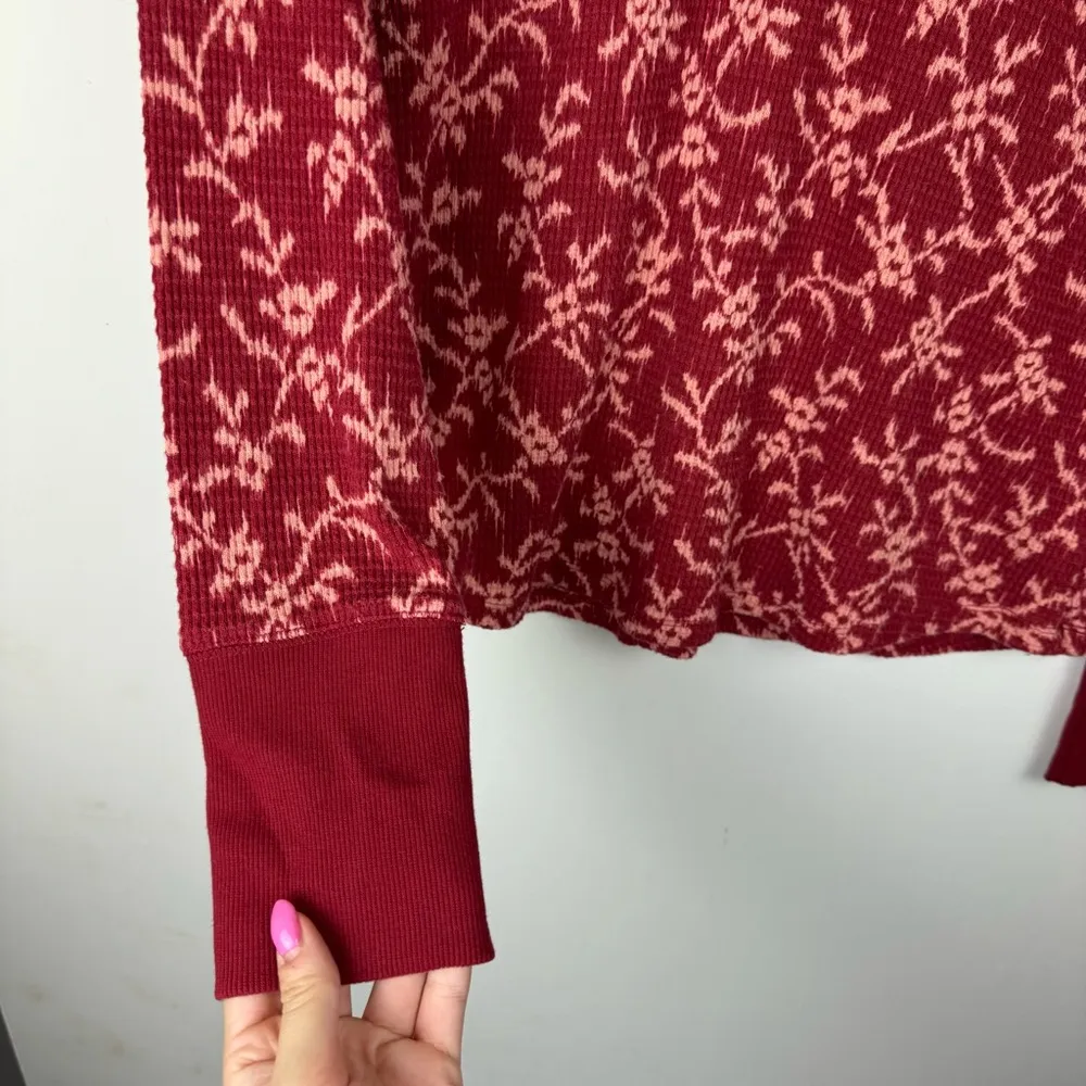 Knox Rose Floral Waffle Thermal Knit Top Sz XXL Long Sleeve Pullover - Image 8