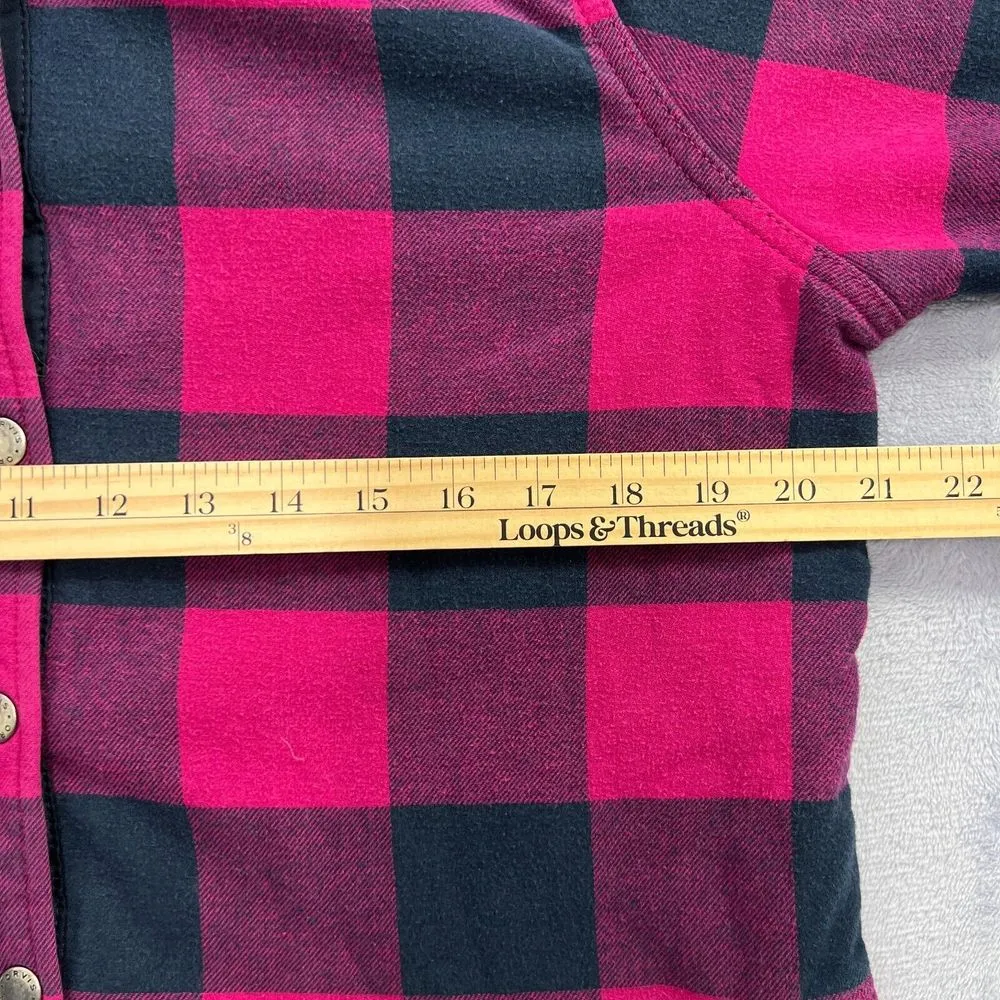 Orvis Fleece Lined Flannel Shirt Jacket Womens Medium Red Black Check Casual - Image 10