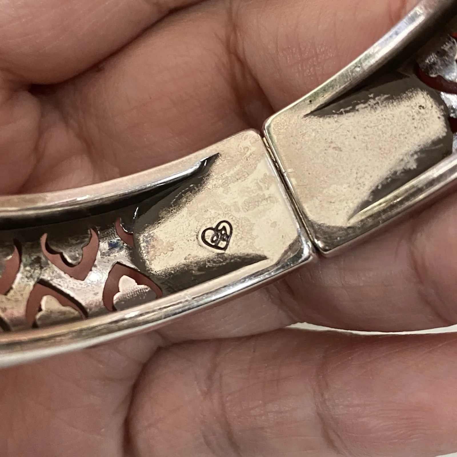 Brighton Cross In Heart Hinged Bangle Bracelet - Image 5