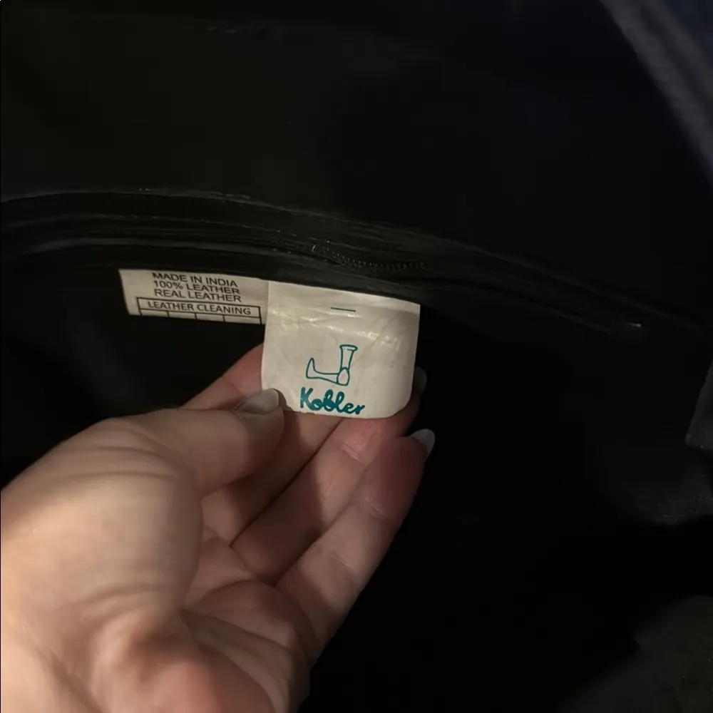 Black and White Fringe Leather Tote - Image 5