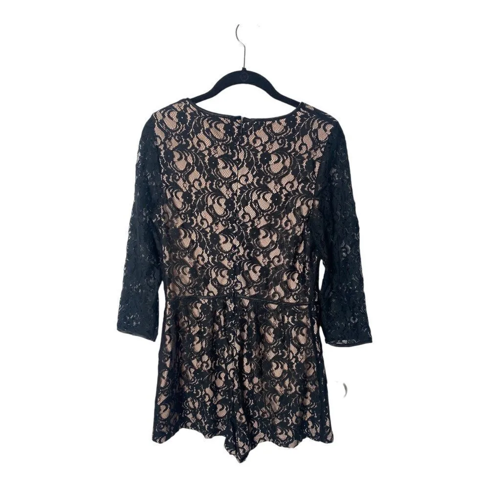 Love Label Black Lace Romper UK Size 12 - Image 2