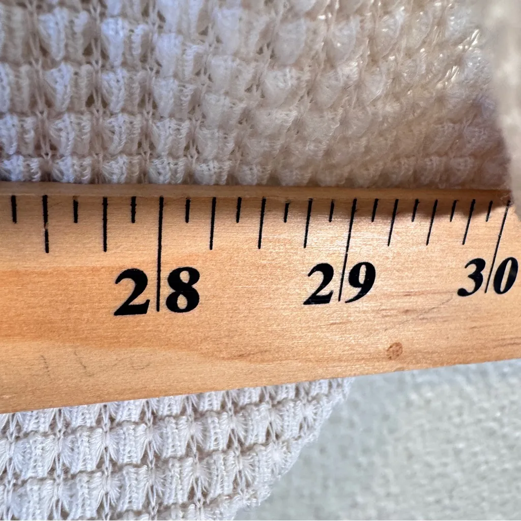 Express Cream Waffle Knit Cardigan Sweater Womens OS Casual Cozy Cabincore Fall - Image 3