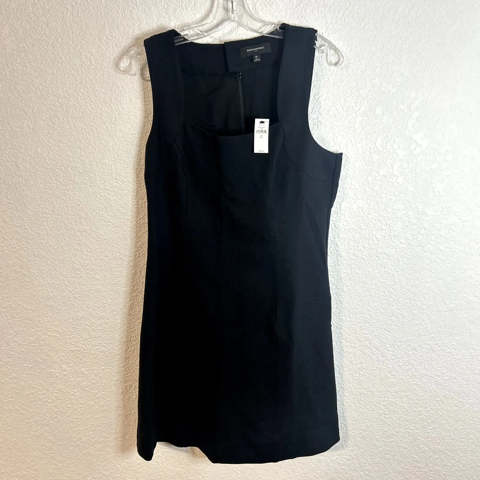 Banana Republic Seamed Mini Dress Womens Size 12 Tall Black NWT NEW - Image 2