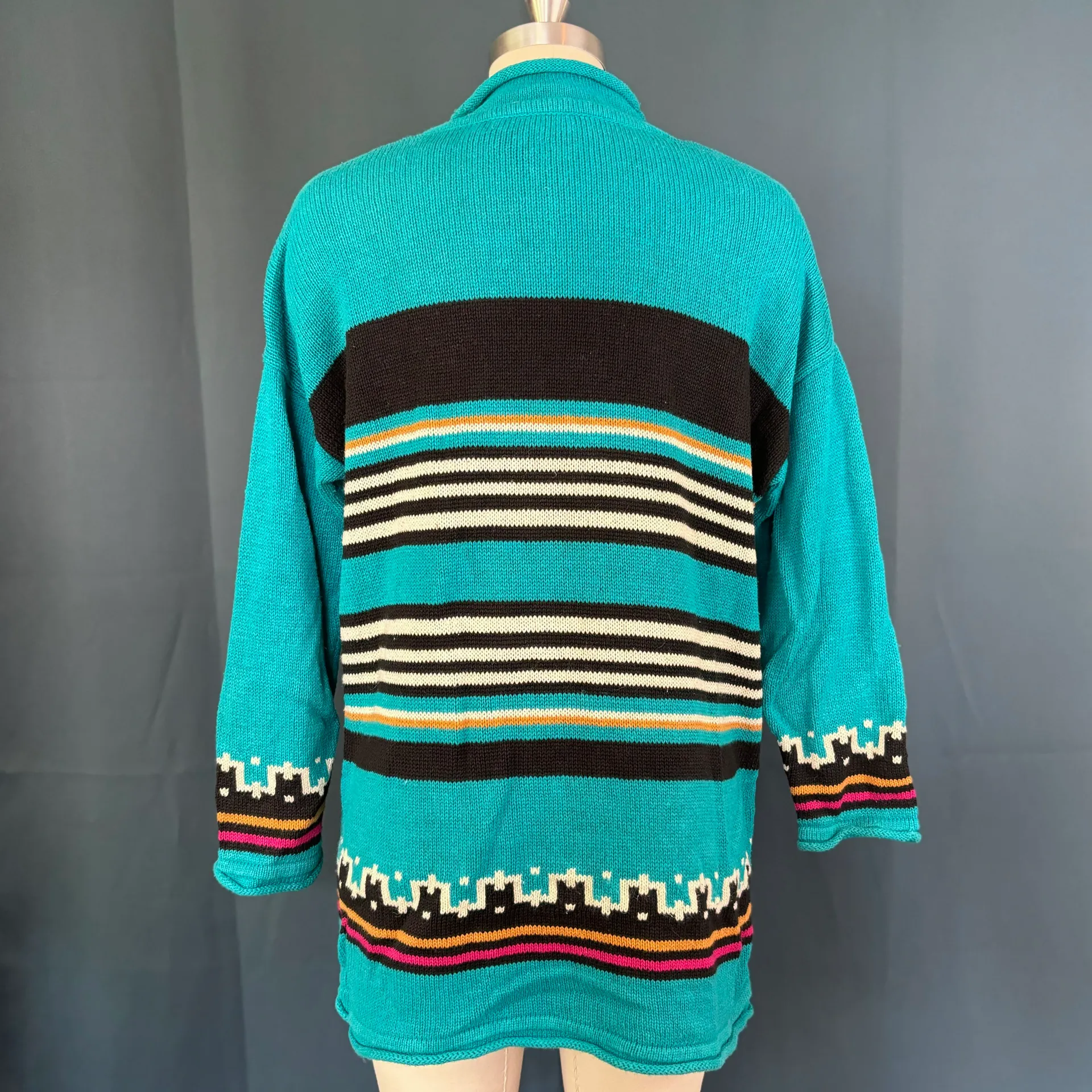 Vintage 80s Carole Little Southwestern Aztec Sweater - Image 2