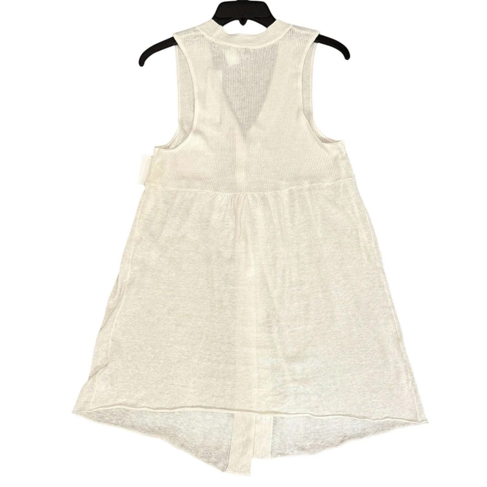 Isda & Co Boho Lagenlook Knit Long Tunic Vest Top Size L Quiet Luxury Fairy White Size L - Image 5