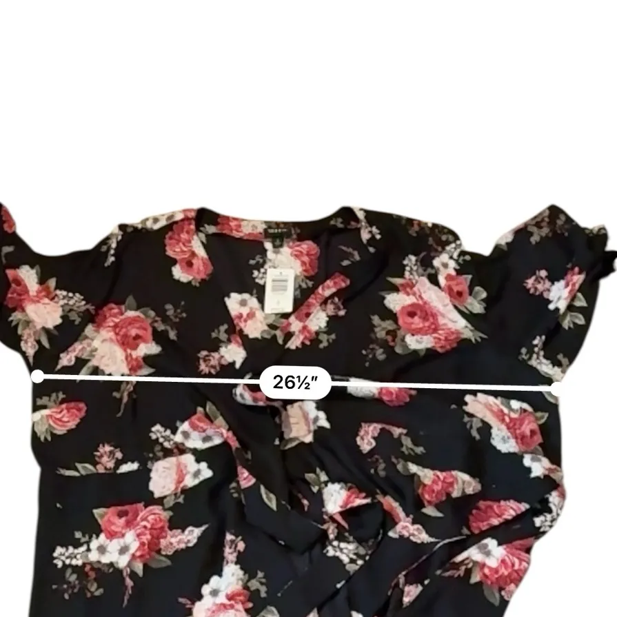 Torrid NWT Floral Wrap Dress Women’s Size 4 Ruffle Hem V-Neck‎ - Image 10