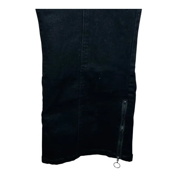 For the Republic Wide Leg Jeans High Rise Zipper Ankle‎ Black Women Size 8 - Image 4