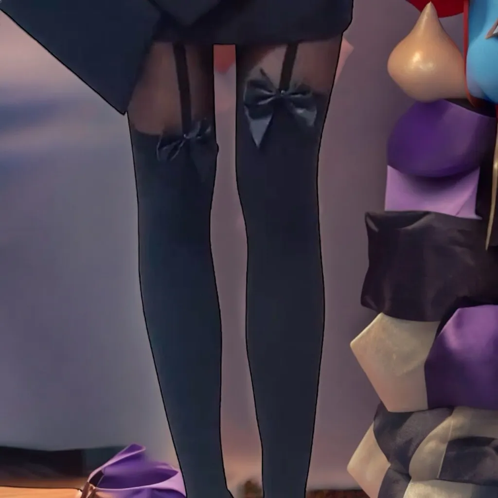 Cute Bow Decor Tights Sweet College JK Style Thin Stretchy Pantyhose‎ One Size Black - Image 3