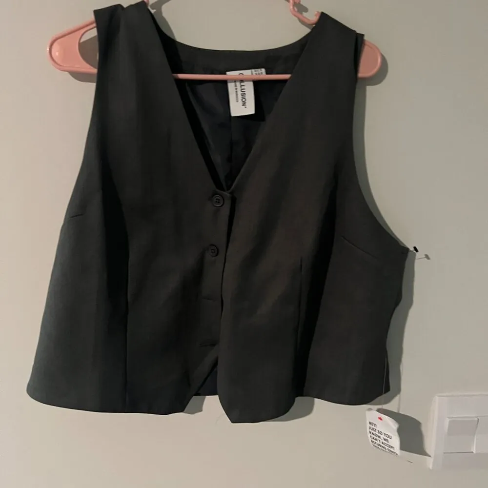 Collusion grey vest size 14 Gray - Image 2