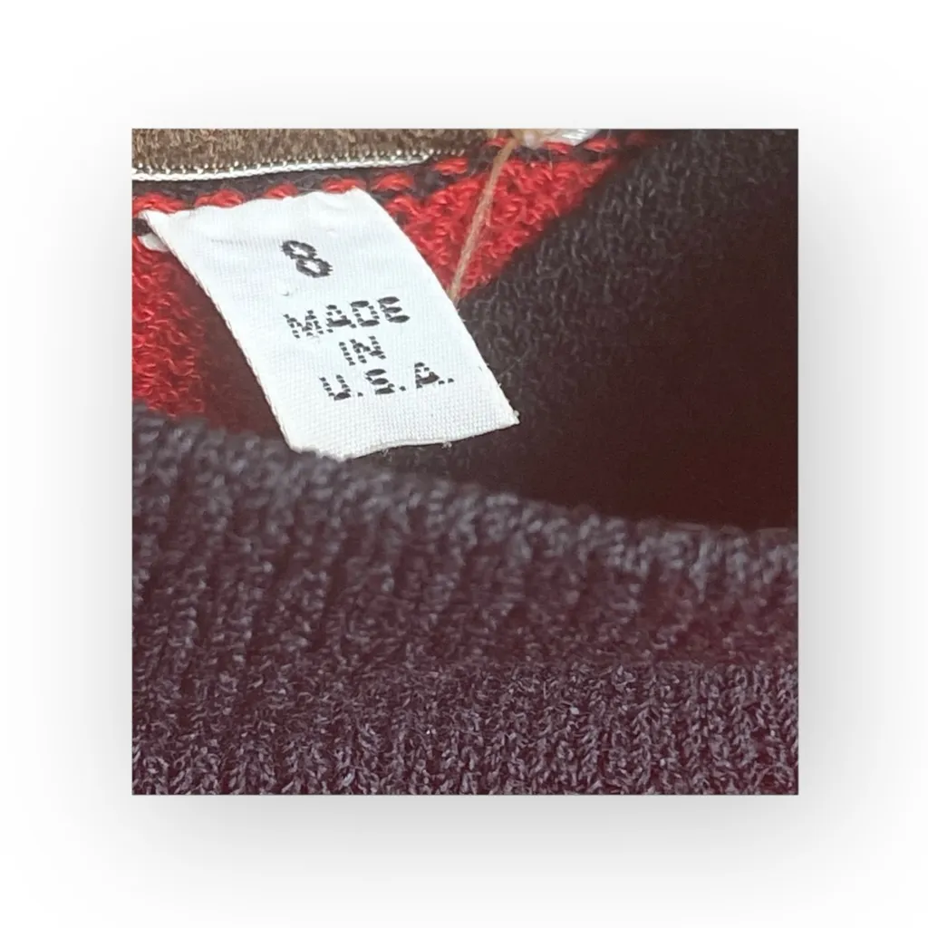 Vintage 70’s: St John Marie Grey ♔ Button Collar Knit Pullover Cardigan ♔ Red ♔ - Image 7