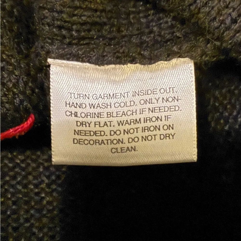 Classic Elements  Vintage Embroidered Knit Button Up Black Holiday Y2K Sweater - Image 5