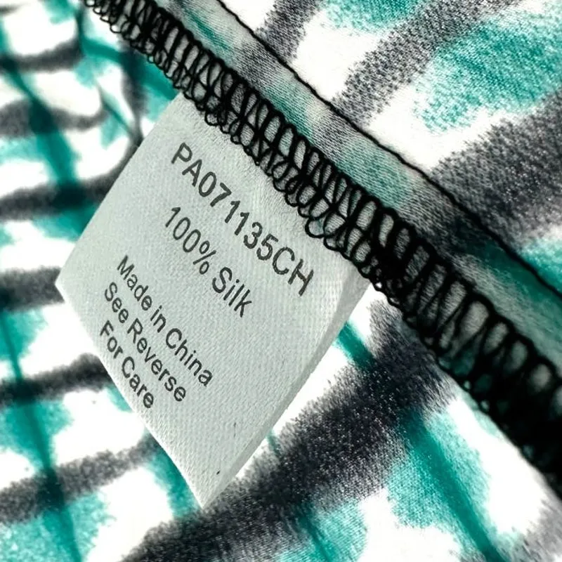 Parker Green Black White Silk Sleeveless Top Small - Image 3