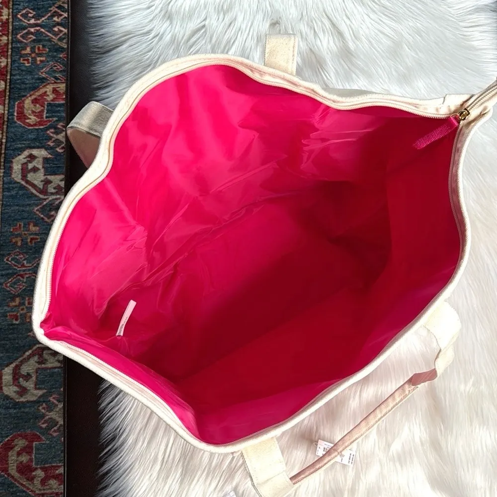Victoria's Secret Pink and Cream Ombre Beach Tote - Image 6