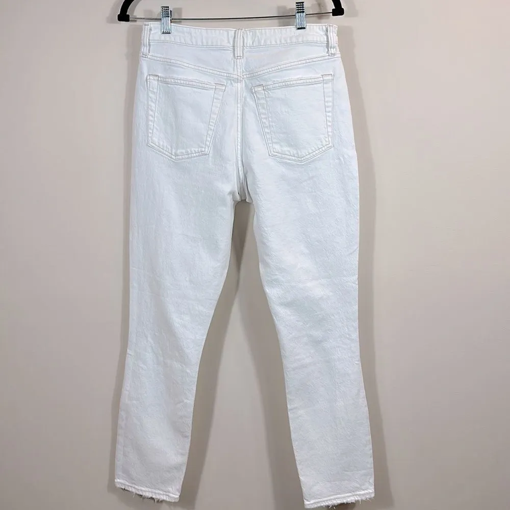 Abercrombie Simone High Rise Women White Distressed Jeans Denim Size 29 / 8R - Image 2