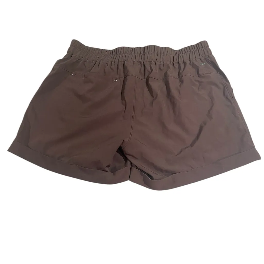 Mondetta MPG Stretch Performance Shorts Mushroom Brown Women L 5” Inseam NWT - Image 2