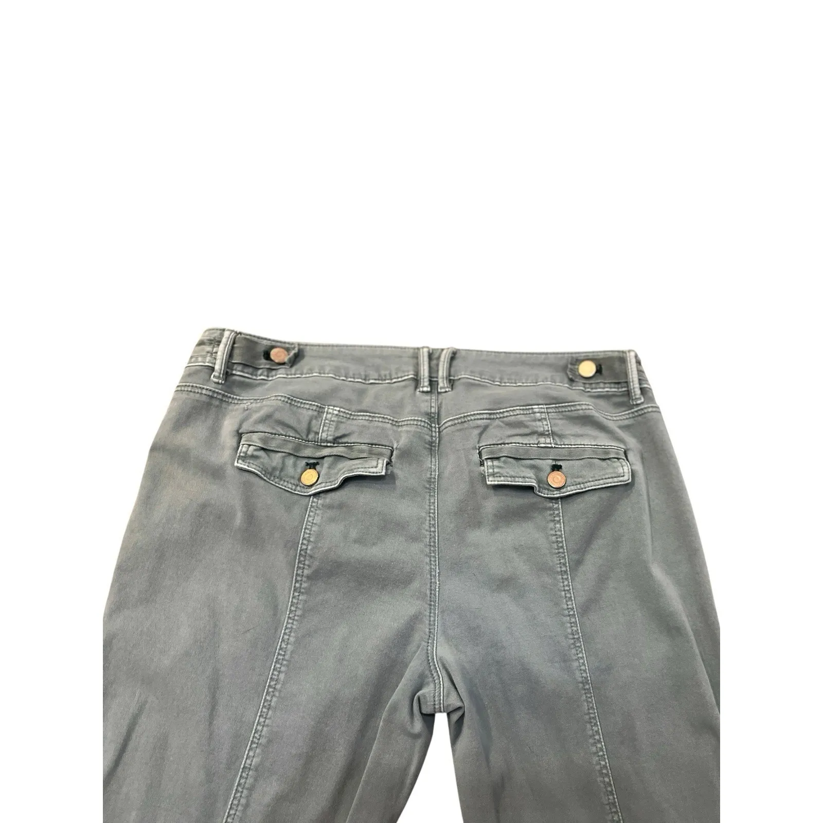 White House Black Market Cropped Ankle Olive Green Jean Size 10 Utility Gorpcore - Image 6