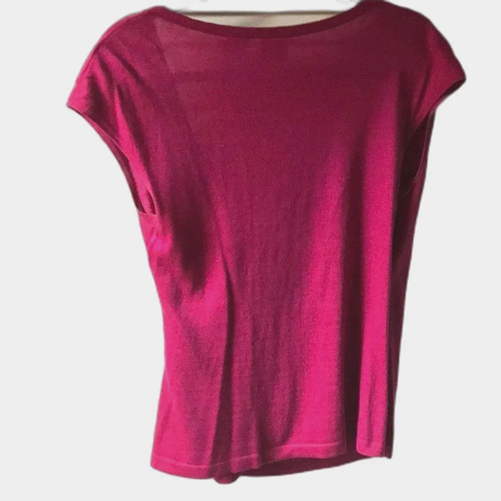 MAG by Magaschoni Cashmere Silk Draped Wrap Knit Top Wrap Womens Large Y2K - Image 3