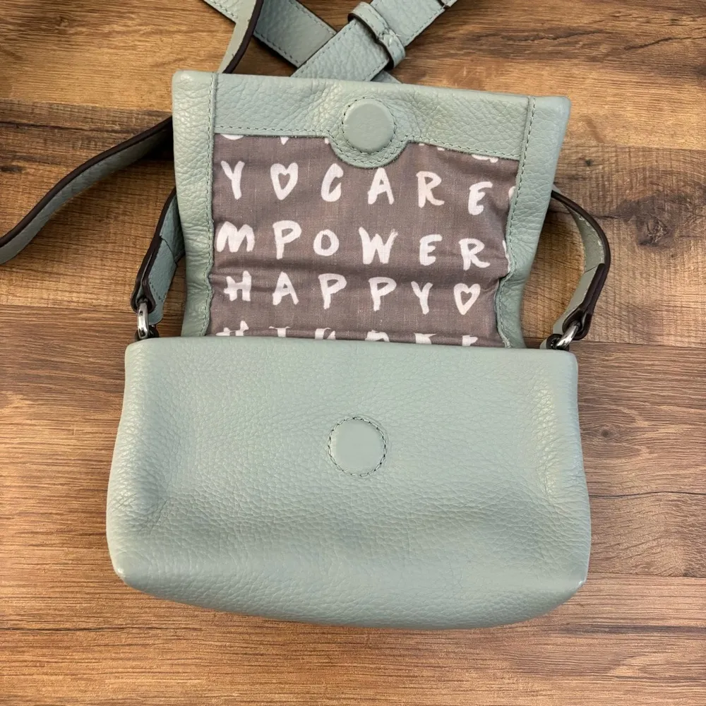 Aimee Kestenberg Leather Handbag Preston Mini Crossbody Mint Green Purse - Image 5