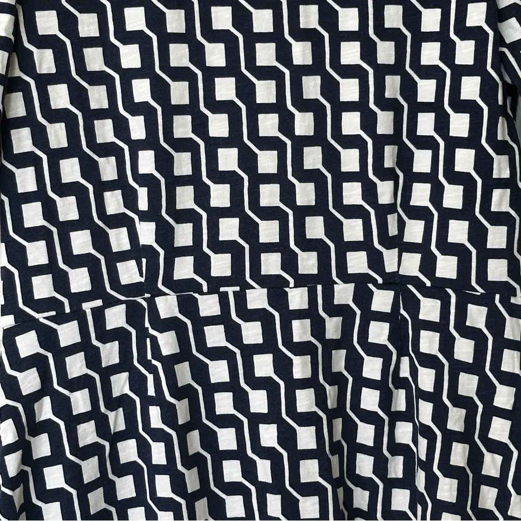 Boden Zoe Geometric Navy and White Patterned jersey Dress size 8 Blue - Image 13