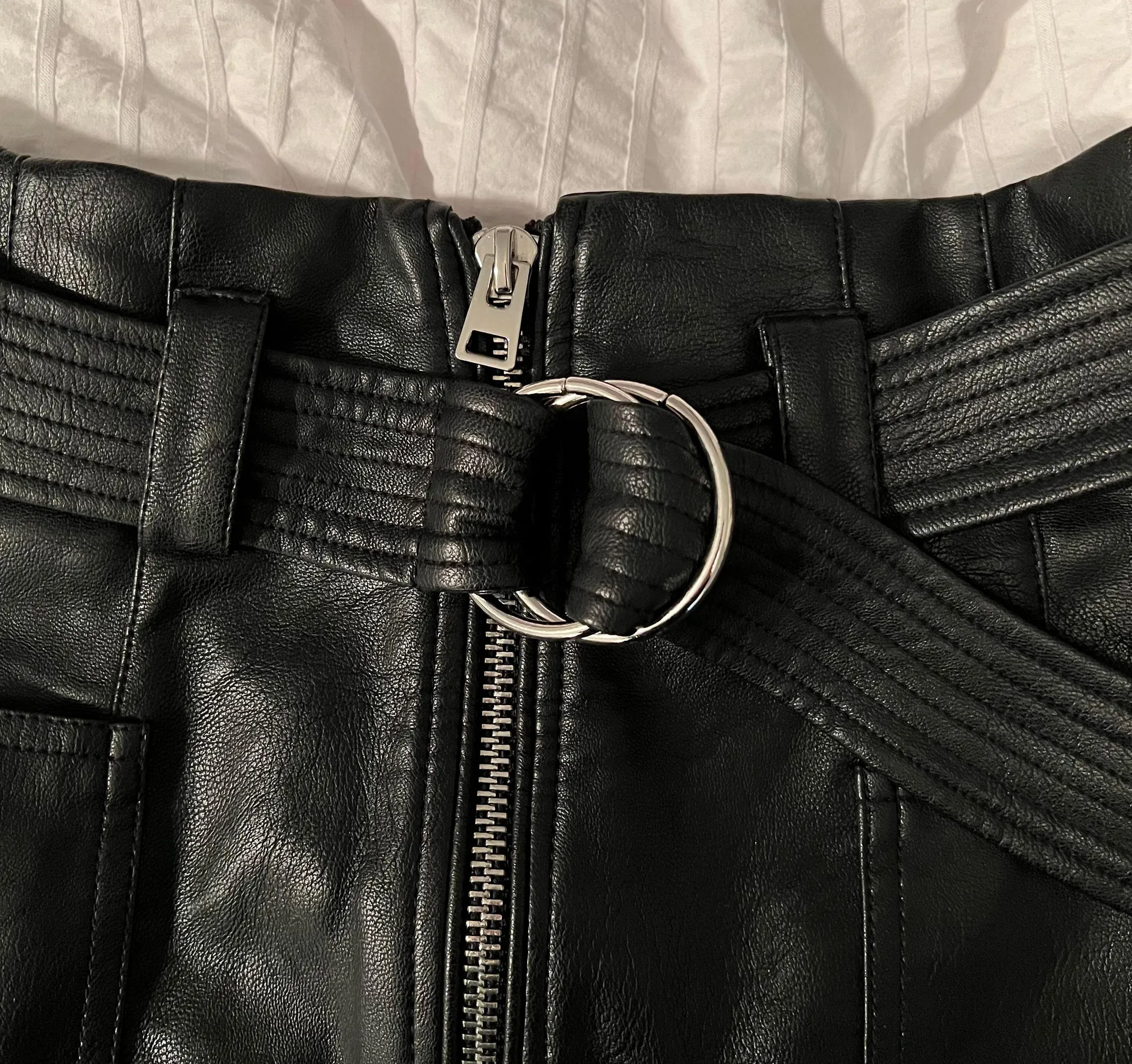 Topshop Leather Zip Swater - Image 2