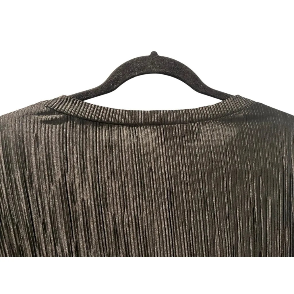 Joseph Ribkoff Long Sleeve Ribbed Black Blouse Size 8 Lightweight Ruffle Work - Image 6