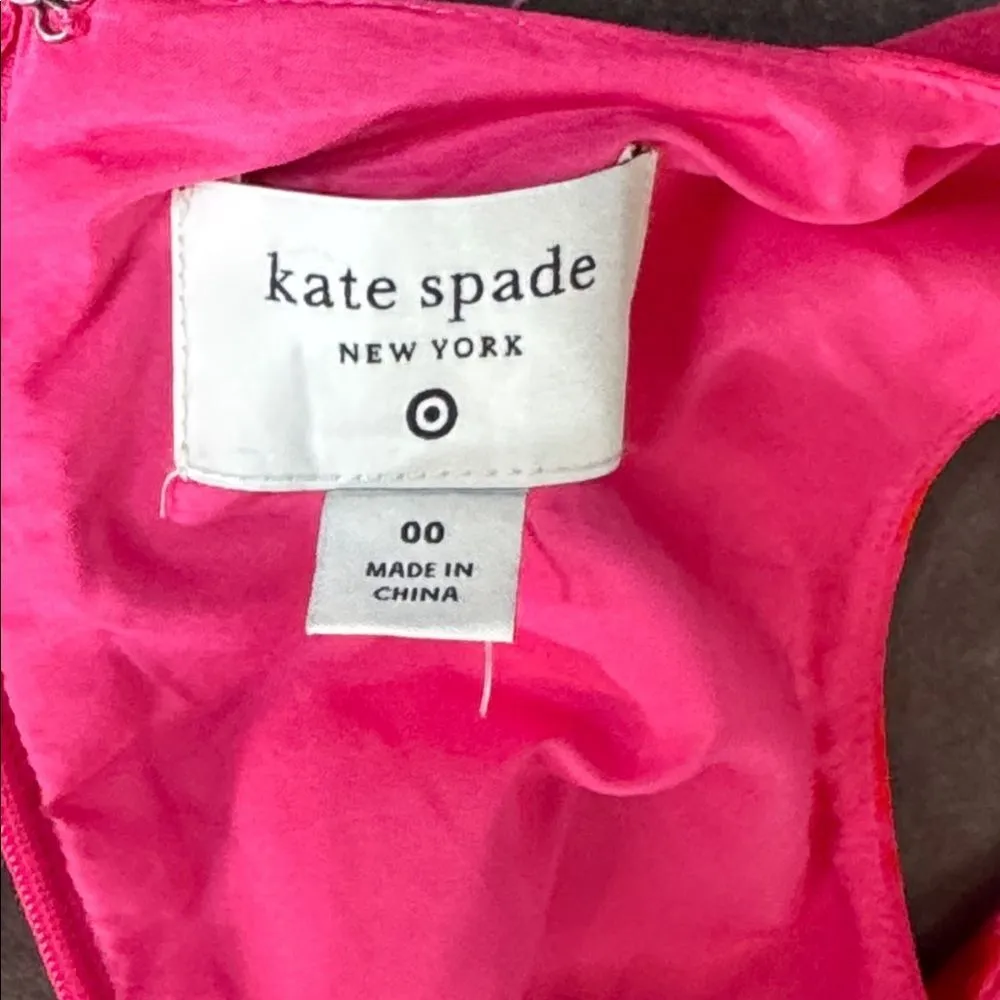 Women’s Kate Spade x Target Rose Peplum Pink Midi Dress V-Neck Size 00 NWOT - Image 8